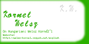 kornel welsz business card